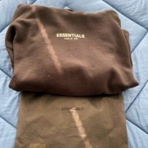 New Fear of God Essentials Relaxed Hoodie Black Mens Size S